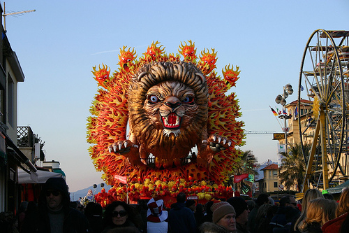 The papier-mache masks are the true protagonists of the Carnival of Viareggio